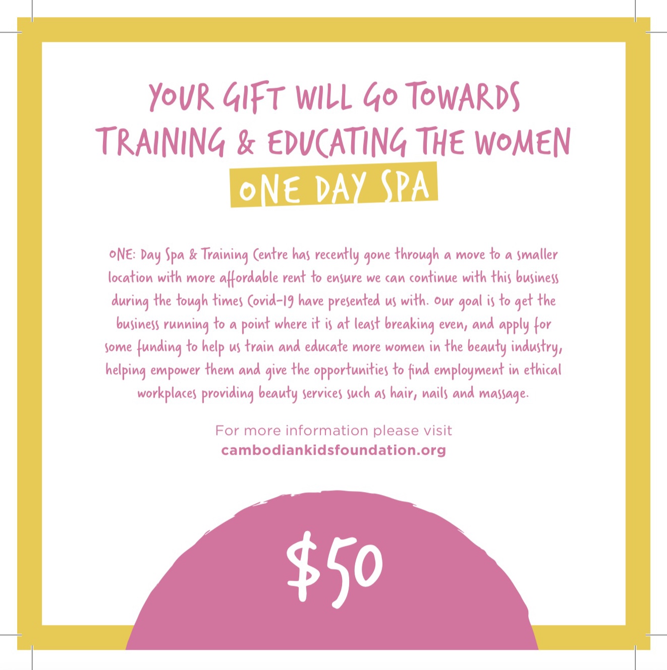 Female Empowerment Donation Card – $50