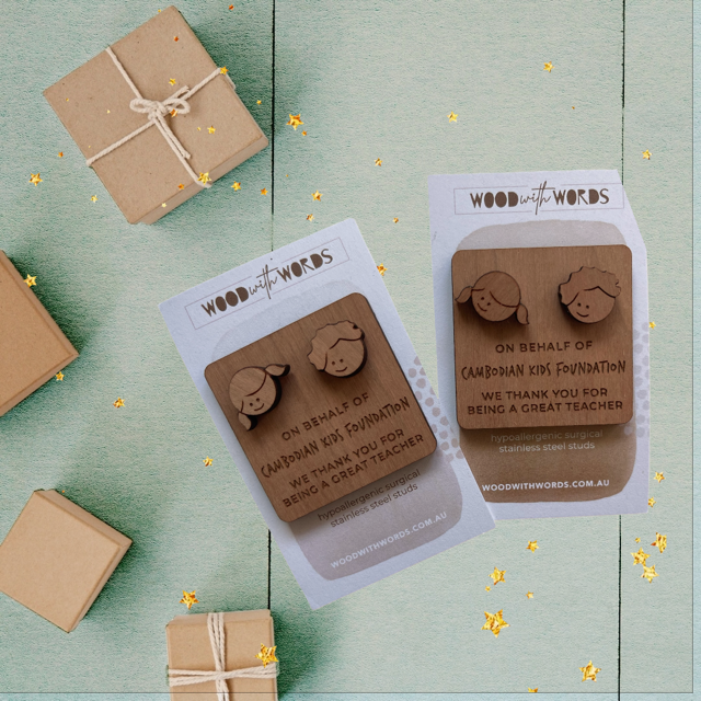 Teacher’s Gift – Timber Stud Earrings